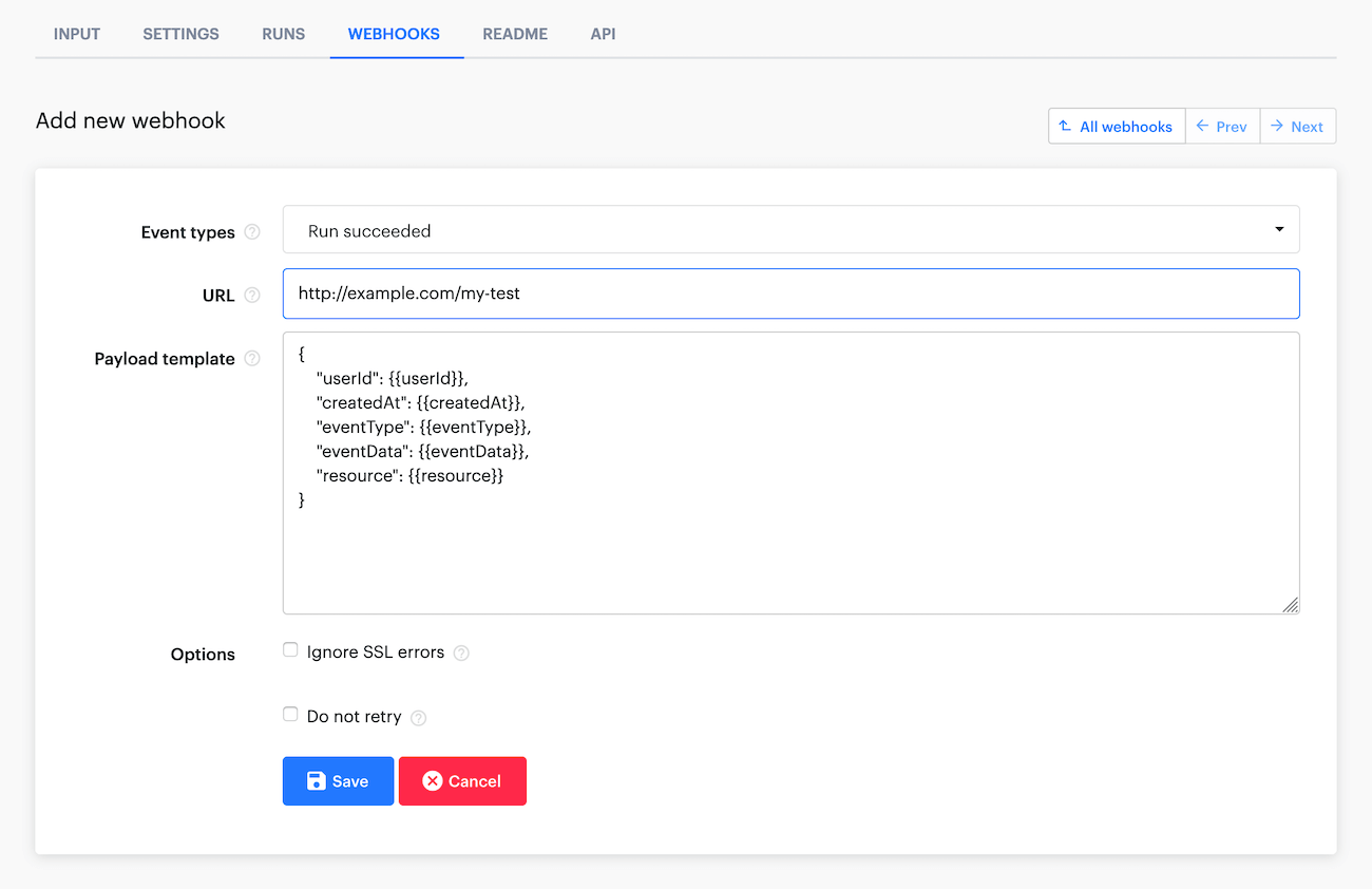 Webhook example